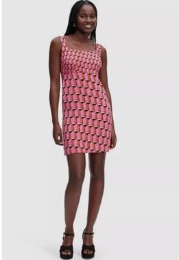 Diane von Furstenberg Women's Pink and Orange Shift-dress 00